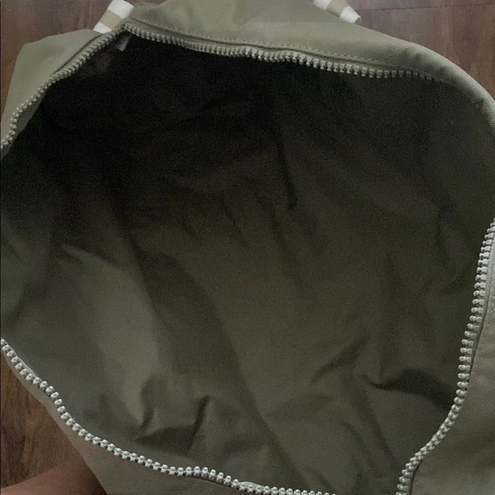 Nike Olive Green Duffle Bag with White Accents
